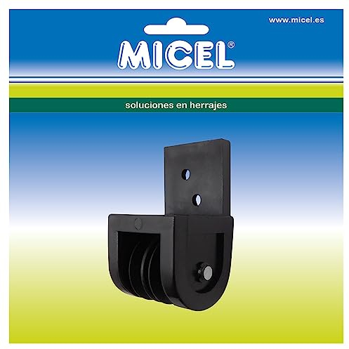 MICEL - 92580 – Front Pulley for Pergola, For Return with 8 mm Double Rope, Black, 43 x 42 x 78 mm