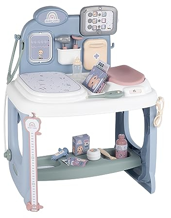 Smoby – Baby Care Center - für Puppen bis 38 cm – mit mechanischer Waage, Untersuchungstisch und Alles was zu einem Arztbesuch gehört, für Kinder ab 3 Jahren