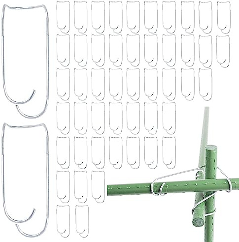 Steckverbinder für Pfosten, 50 Stück Steckverbinder für Gartenpfosten mit Halterung für Kletterrohre - Steckverbinder für Garten-Heringe, Drahtklammern für Rankgitter