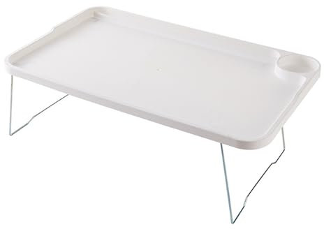 ulafbwur Klappbarer Laptoptisch mit rutschfesten Beinen, Hohe Stabilität, Starke Tragfähigkeit, Tragbarer Klappbarer Betttisch mit Getränkehalter für Frühstückstablett, Tisch
