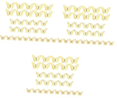 OSALADI 72 Stk Hohler Schmetterlings-wandaufkleber Dreidimensionale Simulations-schmetterlings-dekoration Anti-kollisions-wandpolsterung Wandtafeln Aufkleber Aus Papier Entfernbar 3d