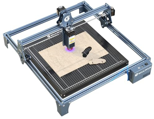 SCULPFUN S9 La-ser Engraving Machine with 400 x 400mm Honeycomb Working Table, 5W High Precision Engraver Cutter, 0.06mm Ultra-Thin Beam Diode for Wood Leather Acrylic, Engraving Area 410x420 mm