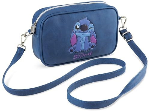 Disney Stitch Borsa Tracolla Bambina Adolescenti, Moda Borsette Tracolla, Borse Donna per Shopping Viaggi, Regali per Lei (Blu Stitch)