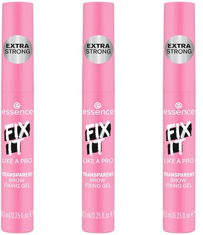 essence FIX IT LIKE A PRO TRANSPARENT BROW FIXING GEL, Augenbrauengel, Transparent, fixierend, transluzent, vegan, Nanopartikel frei, ölfrei, ohne Parabene, 3er Pack (3x8.5ml)