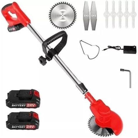 Desbrozadora Eléctrica Batería RO PRO2 24V (2 Baterías) con Discos, Cuchillas y Cepillo Acero