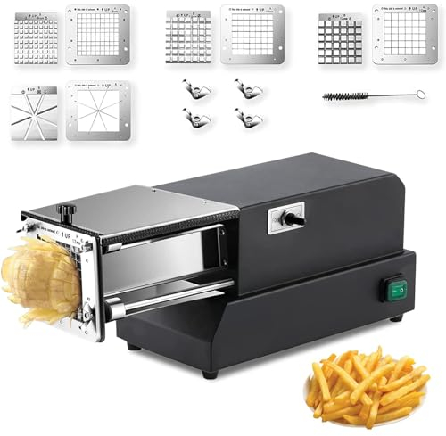 XCSCUK Coupe-Frites Commercial, Coupe-Pommes de Terre électrique, adapté aux Snack-Bars et aux magasins de Desserts (A)