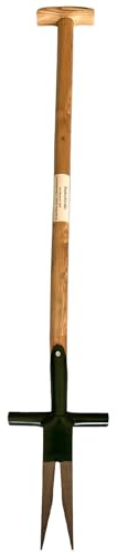 SattesGrün® Ampferstecher Unkrautstecher aus legiertem Stahl mit Holzstiel und T-Griff – ergonomischer Gartenhelfer zum Entfernen von Ampfer & Unkraut, 95 cm, 2,4 kg, chemiefrei, langlebig