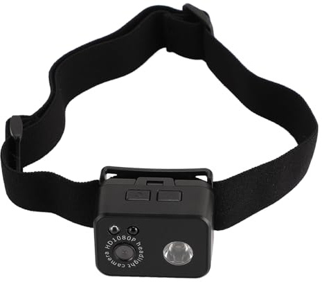 XUMIUZIY Action Camera Head Mount Strap Wearable Head Belt, 1080P 2.0M CMOS LED Headlamp Camera, Handsfree Cycling Video Recorder Night Light, Support 128GB