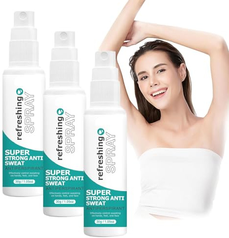 Antitranspirant Spray, Hände und schweiß Füße Deo bei Hyperhidrose, Antitranspirant Spray gegen starkes Schwitzen im gesicht, Anti Schweiß für Männer & Frauen mit Langzeitschutz (3PC)