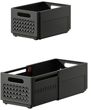 Ruspela Organizador de cajones de ropa, organizador de almacenamiento de armario, 2 cajas de almacenamiento retráctiles, organizadores de armario, contenedores de almacenamiento, organización apilable