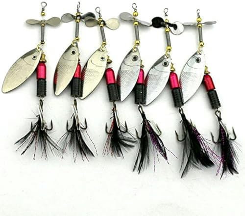 pezzi cucchiai di metallo ami da pesca con piume, coda di gallo, esche da pesca a cucchiaino rotante in linea per la pesca alla trota esche da pesca 10 cm-13 g esche rotanti, esche rotanti, esche rot