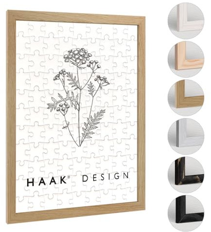 Haak Puzzlerahmen Amari Eiche Natur 75,5 X 98,5 cm (ca. 2000 Teile) ANTIREFLEX/Entspiegelt Bilderrahmen Rahmen für Puzzle