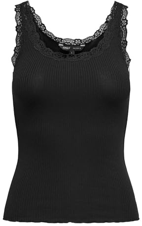 Onlsara Sharai Lace Tank Top JRS Noos, Negro, XL