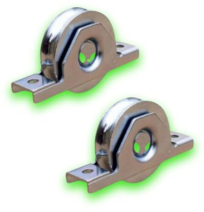 DECO FER FORGE- Roue Galet de Portail Coulissant Rainure Gorge Ronde en U- Roulette Portail Coulissant A Encastrer- Diamètre Roue Ø 80 mm Support 200 kg- Roulette Charge Lourde- Pour Porte Coulissante