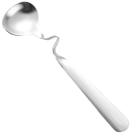 Generic Honiglöffel aus 18/10 rostfreiem Edelstahl, mit Einhängekrümmung für Honigglas, klassischer silberner Marmeladen- & Dessertlöffel, spülmaschinenfest
