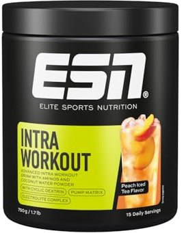 ESN Intra Workout, 750g, 15 Portionen, Peach Iced Tea, mit essentiellen Aminosäuren, Elektrolyten und Cyclic Dextrin, made in Germany