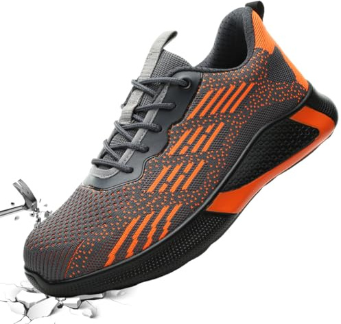 Zapatos de Seguridad para Hombre Mujer Zapatillas de Trabajo Zapatillas de Seguridad con Punteras de Acero Comodo Antideslizante Zapatos Trabajo Unisex 36-46