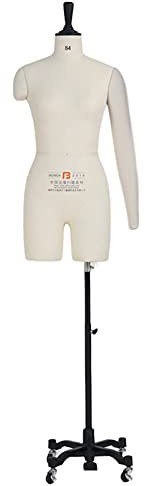WYRMB Schneiderpuppe Für Damen Zum Nähen Mit Weichen Armen, Verstellbare Schneiderpuppe Für Erwachsene Mit Rädern, Für Schneiderschüler, Schöne Landschaft, Weiß-XXXL