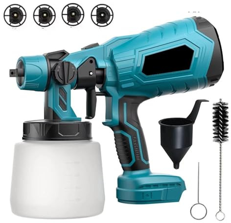 Pistole per verniciatura Pistola a Spruzzo Airless Pistola Spruzzo Elettrica Senza Fili Spruzzatore Vernice Alta Potenza Pistola Spruzzo Per Vernice In Acciaio Per Mobili Auto Adatta Qualsiasi Mobile