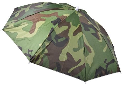 Regenschirmhut - Freihändiger Angelschirm |. Fischerhut Hut UV-Schutzschirm Verstellbarer Hut Golf Camping Strand Garten Sonnenschutz im Freien, Tarnung, riferimento alla descrizione
