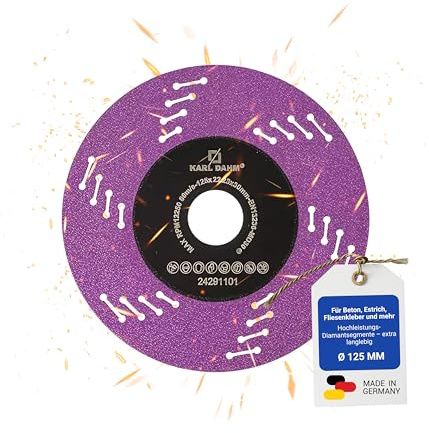 Karl Dahm® Disco da taglio diamantato Jolly Pink Power Ø 125 mm, taglio preciso per piastrelle, vetro, pietra naturale e altro, lunga durata, art. 50540