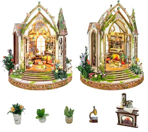 Dreamland Floral Studio (SQ-66) - Kit fai da te per casa in miniatura, kit per la creazione di case delle bambole da collezione con mobili, decorazioni per festival/regali per familiari e persone care