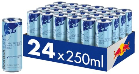Red Bull Energy Drink Gletschereis-Himbeere Glacier Edition | beinhaltet Koffein, Taurin, B-Vitamine, Zucker und Wasser, 250 ml, 24-Pack