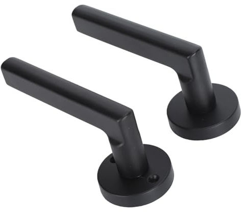 Aramox Lever Door Handle with Lock Black Aluminum Alloy Silent Interior Door Handle for Home Bedroom, Study Room