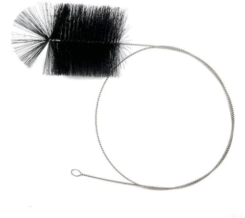 Chimney Brush Stainless Steel Telescopic Handle 2m Nylon Bristles Furnace Pipe Cleaner 15cm Head for Chimneys Ventilation BBQ Grills Central Heating Ducts Rust Resistant(2-meter)