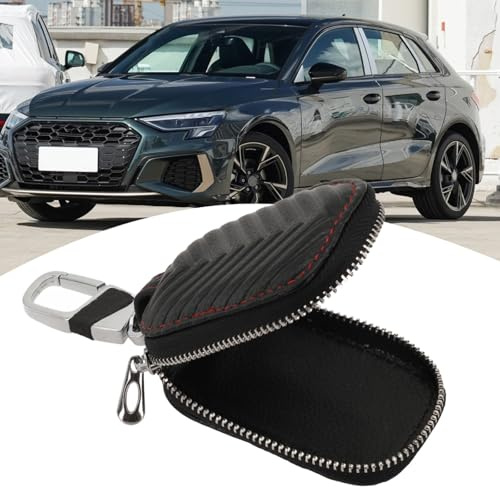 Violiica Custodia in pelle Keyless Go Key Case Cover per chiavi auto Protezione per oltre il 96% dei modelli Custodia portatile per telecomando Keyless Entry Nero