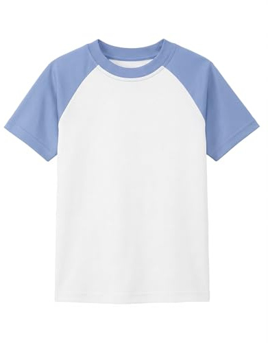Haloumoning Jungen T-Shirt Kinder Rundhals Sport Tops Kurzarm Farbblock Tee Shirts Sommer Basic Freizeit Lässige Oberteile 5-14 Jahre
