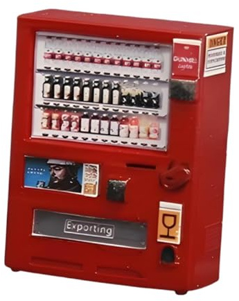 Yunhgft Miniature Vending Machine Model Accessories 1/64 Vending Machine Scene Maintenance Accessories for Model Car Garage Made of PP Material, Red