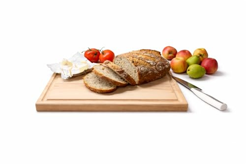 Culimi Skärbräda i bokträ – träbräda träbräda – förskärare med juicespår – köksbräda skonsam mot bladet (20 × 30 × 2,2 cm)