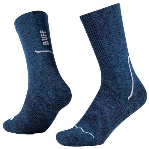 Buff| Calcetines Dryflx Crew Secado Rapido, Acolchado, Correr, Carreras, Frescos, Comodos Hombre Mujer M Blu