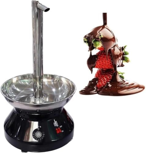 Fontana di Cioccolato Elettrica Professionale, 3000ml in Acciaio Inossidabile con Sistema di Scioglimento e Rubinetto Regolabile per Feste, Matrimoni e Riunioni Familiari (189 Caratteri),Black