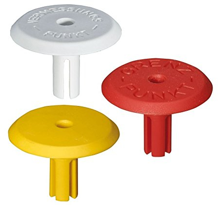 10 x Vermessungspunkte - weiß mit Spreitzstift - neutrale Vermarkungspunkte vermarkungsmaterial Geocaching versteck