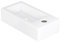 Eridanus Lavabo para baño, Lavabo suspendido Cuenco rectangular de cerámica blanca que ahorra espacio, grifo a la derecha para gabinete de tocador, guardarropa, inodoro, lavabo moderno sobre encimera