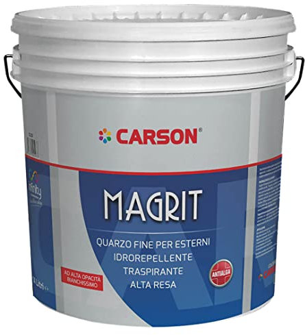 Colorificio Carson Magrit Pittura Al Quarzo Fino Per Esterno Idrorepellente Alta Resa Rivestimento Per Esterni Bianca O Con Colore Personalizzato (14 Lt)