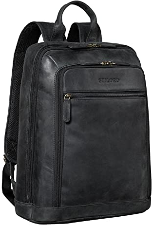 STILORD 'Watson' Zaino Laptop 15,6 Pollici Pelle Backpack Business Uomo Vintage Zaini per MacBook DIN A4 Daypack per Ufficio Zainetto Grande in Vera Pelle, Colore:antracite