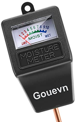 Gouevn Soil Moisture Meter, Plant Moisture Meter Indoor & Outdoor, Hygrometer Moisture Sensor Soil Tester Plant Water Meter for Potted Plants Garden, No Battery Needed (Black)