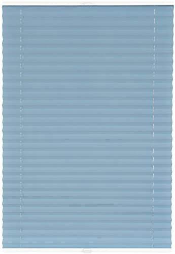 ondeco Plissee auf Maß Natural Pearl für alle Fenster innen, Montage in Glasleiste Spannschuh, Sonnenschutz-Rollo lichtschutz und Blickdicht Blau B: 71-80 cm, H: 40-100 cm