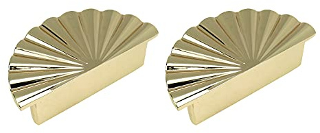 Savagrow, 2 maniglie a forma di ventaglio a semicerchio, 8,8 cm, per cassetti, armadietti, armadi e viti, colore: oro