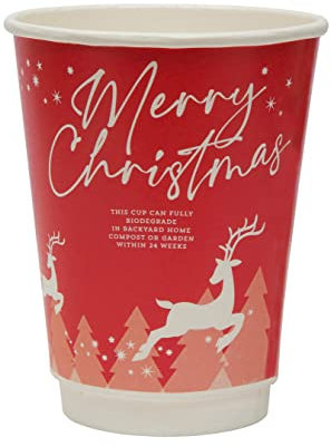 DISPOSABLE GREEN® - Paper Cups - Double Wall Coffee Cup - Unique Aqueous Lining, Plastic-Free - Certified Home & Industrial Compostable - 12 oz - Biodegradable for Hot & Cold Drinks 25 Pcs (No Lids)