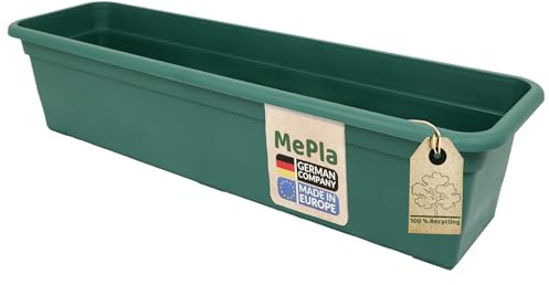 MePla Blumenkasten Balcony Standard Länge 60 cm, Breite 16,7 cm, Grün, wetterfest aus UV-beständigem Kunststoff