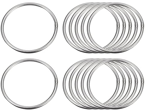 sourcing map 12 Stück O Ringe Edelstahl 304 Metallringe, 50 mm Außendurchm. 3 mm Dicke Geschweißter O-Ring für Befestigung Schrauben Haken Campinggürtel Hundeleinen Taschen Paracord Zubehör | 304 Edelstahl, außen, Durchmesser 3 mm, Dicke, vielseitig, geschweißtes Metall