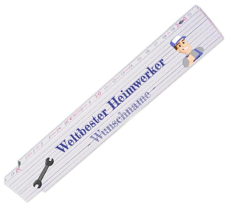 Zollstock – Weltbester Heimwerker - personalisiert mit Namen - Glieder-Maßstab mit Wunsch-Namen - Meterstab individuell bedruckt