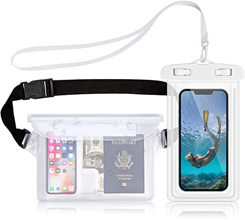 2 Pack Wasserdichte Tasche mit Wasserdicht Handyhülle, 7.1 Zoll Universelle Wasserfeste Handyhülle mit Verstellbarem Gurt, IPX8 Schwimmbeutel Wasserdicht für Wassersport, Strand, Schwimmen, Bootfahren