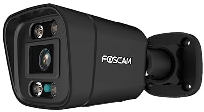 Foscam Caméra IP V5EP PoE 5 MP pour extérieur avec projecteurs et sirène noire