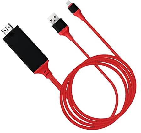 Cavo Adattatore da Tipo C a per Telefono Portatile, Alte Prestazioni, Segnale Stabile, Materiale di Alta qualità, Ampia compatibilità, Facile da Usare (Rosso)
