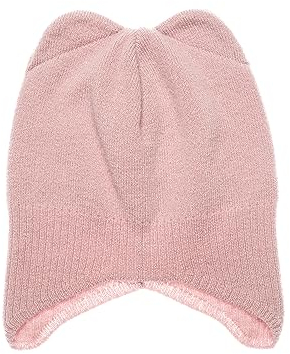 KNITAS Einlagig Gestrickte Kindermütze aus Merino und Kaschmirwolle für Kleinkind I Superweiche und warme Mütze für Jungen und Mädchen 1-3 Jahre I Kinder Wintermütze in der Farbe Rosa - Größe 44-48cm